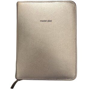 Anthropologie Leather Idiom Journal Cover Zipper Metallic Rose Gold Master Plan